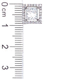 (LD) Aretes con diamantes de laboratorio en oro blanco 14kt. D-2.24Cts.