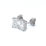 (LD) Aretes con diamantes de laboratorio en oro blanco 14kt. D-3.00Cts.