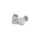 (LD) Aretes con diamantes de laboratorio en oro blanco 14kt. D-2.09Cts.