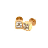 (LD) Aretes con diamantes de laboratorio en oro amarillo 14kt. D-2.10Cts.