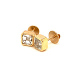 (LD) Aretes con diamantes de laboratorio en oro amarillo 14kt. D-2.10Cts.