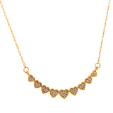 (SOFIA) Collar (corazones) con diamantes en oro amarillo 10kt.