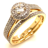 (SOFIA) Set de anillos con diamantes en oro amarillo 10kt.