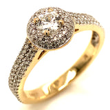 (SOFIA) Set de anillos con diamantes en oro amarillo 10kt.