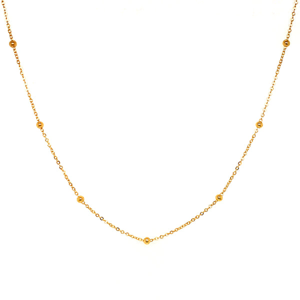 Cadena (bolitas) en oro amarillo 18kt. 40cm