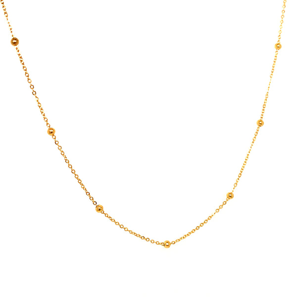 Cadena (bolitas) en oro amarillo 18kt. 40cm