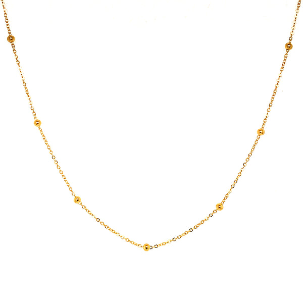 Cadena (bolitas) en oro amarillo 18kt. 45cm
