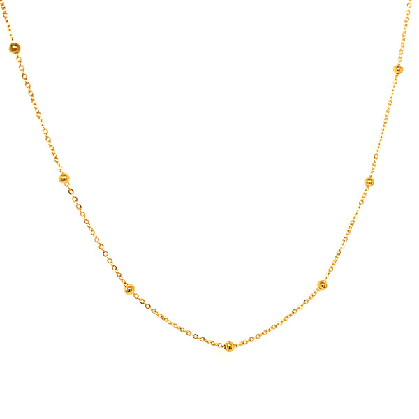 Cadena (bolitas) en oro amarillo 18kt. 45cm