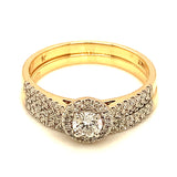 (SOFIA) Set de anillos con diamantes en oro amarillo 10kt.