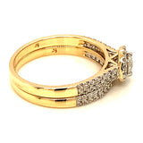 (SOFIA) Set de anillos con diamantes en oro amarillo 10kt.