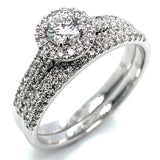 (SOFIA) Set de anillos con diamantes en oro blanco 10kt.