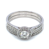 (SOFIA) Set de anillos con diamantes en oro blanco 10kt.