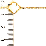 Pulsera (trébol nacar blanco) en oro amarillo 10kt. 18/20cm