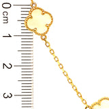 Collar (trébol nacar blanco) en oro amarillo 10kt. 42.5/44.5cm