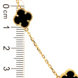 Collar (trébol onix negro) en oro amarillo 10kt. 42.5/44.5cm