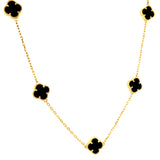 Collar (trébol onix negro) en oro amarillo 10kt. 46/49cm