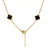 Collar (trébol onix negro) en oro amarillo 10kt. 46/49cm