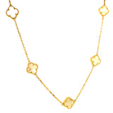 Collar (trébol nacar blanco) en oro amarillo 10kt. 46/49cm