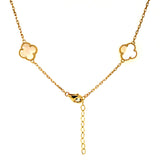Collar (trébol nacar blanco) en oro amarillo 10kt. 46/49cm