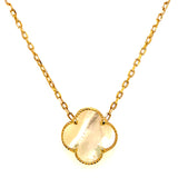 Collar (trébol nacar blanco) en oro amarillo 10kt. 46/49cm