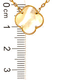 Collar (trébol nacar blanco) en oro amarillo 10kt. 46/49cm