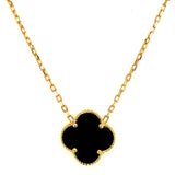 Collar (trébol onix negro) en oro amarillo 10kt. 46/49cm