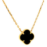 Collar (trébol onix negro) en oro amarillo 10kt. 46/49cm