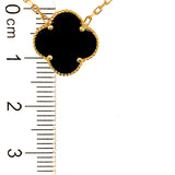 Collar (trébol onix negro) en oro amarillo 10kt. 46/49cm