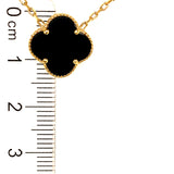 Collar (trébol onix negro) en oro amarillo 10kt. 44/47cm