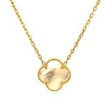 Collar (trébol nacar blanco) en oro amarillo 10kt. 44/47cm