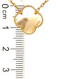 Collar (trébol nacar blanco) en oro amarillo 10kt. 44/47cm