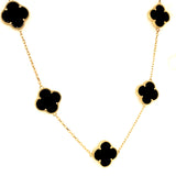 Collar (trébol onix negro) en oro amarillo 10kt. 46/48cm