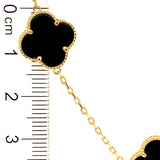 Collar (trébol onix negro) en oro amarillo 10kt. 46/48cm