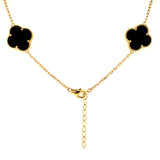 Collar (trébol onix negro) en oro amarillo 10kt. 46/48cm