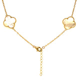 Collar (trébol nacar blanco) en oro amarillo 10kt. 46/48cm