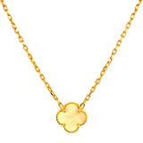 Collar (trébol nacar blanco) en oro amarillo 10kt. 46.5cm/49.5cm