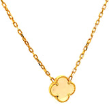 Collar (trébol nacar blanco) en oro amarillo 10kt. 46.5cm/49.5cm