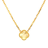 Collar (trébol nacar blanco) en oro amarillo 10kt. 43.5/46.5cm