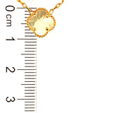 Collar (trébol nacar blanco) en oro amarillo 10kt. 43.5/46.5cm