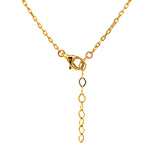 Collar (trébol nacar blanco) en oro amarillo 10kt. 43.5/46.5cm