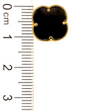 Aretes (trébol negro onix) en oro amarillo 10kt.