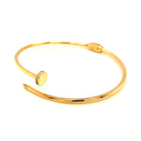 Caña (clavo) con circones en oro amarillo 10kt.