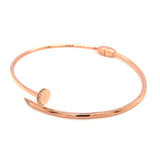 Caña (clavo) con circones en oro rosado 10kt.