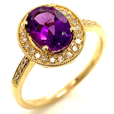 Anillo de amatista en oro amarillo 10kt.