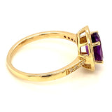 Anillo de amatista en oro amarillo 10kt.