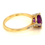 Anillo de amatista en oro amarillo 10kt.
