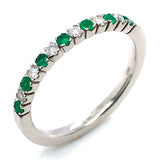 Anillo de esmeralda en oro blanco 14kt.