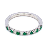 Anillo de esmeralda en oro blanco 14kt.