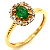 Anillo con esmeralda en oro amarillo 14kt.