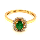 Anillo con esmeralda en oro amarillo 14kt.